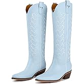 Yolkomo Cowboy Boots for Women Knee High Cowgirl Boots with Hearts