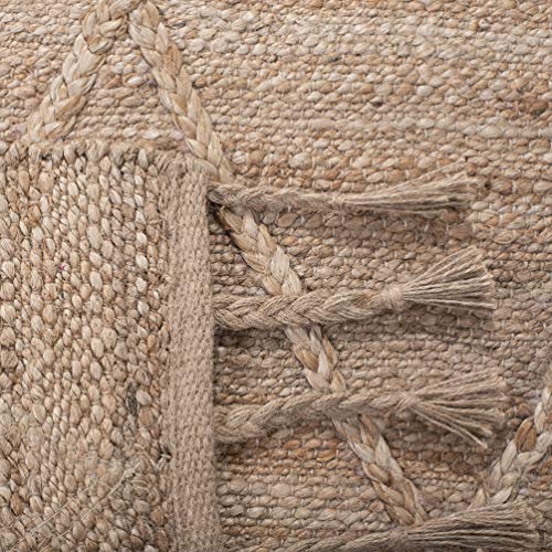 SAFAVIEH Natural Fiber Collection Area Rug - 8' Square, Natural, Farmhouse Rust…