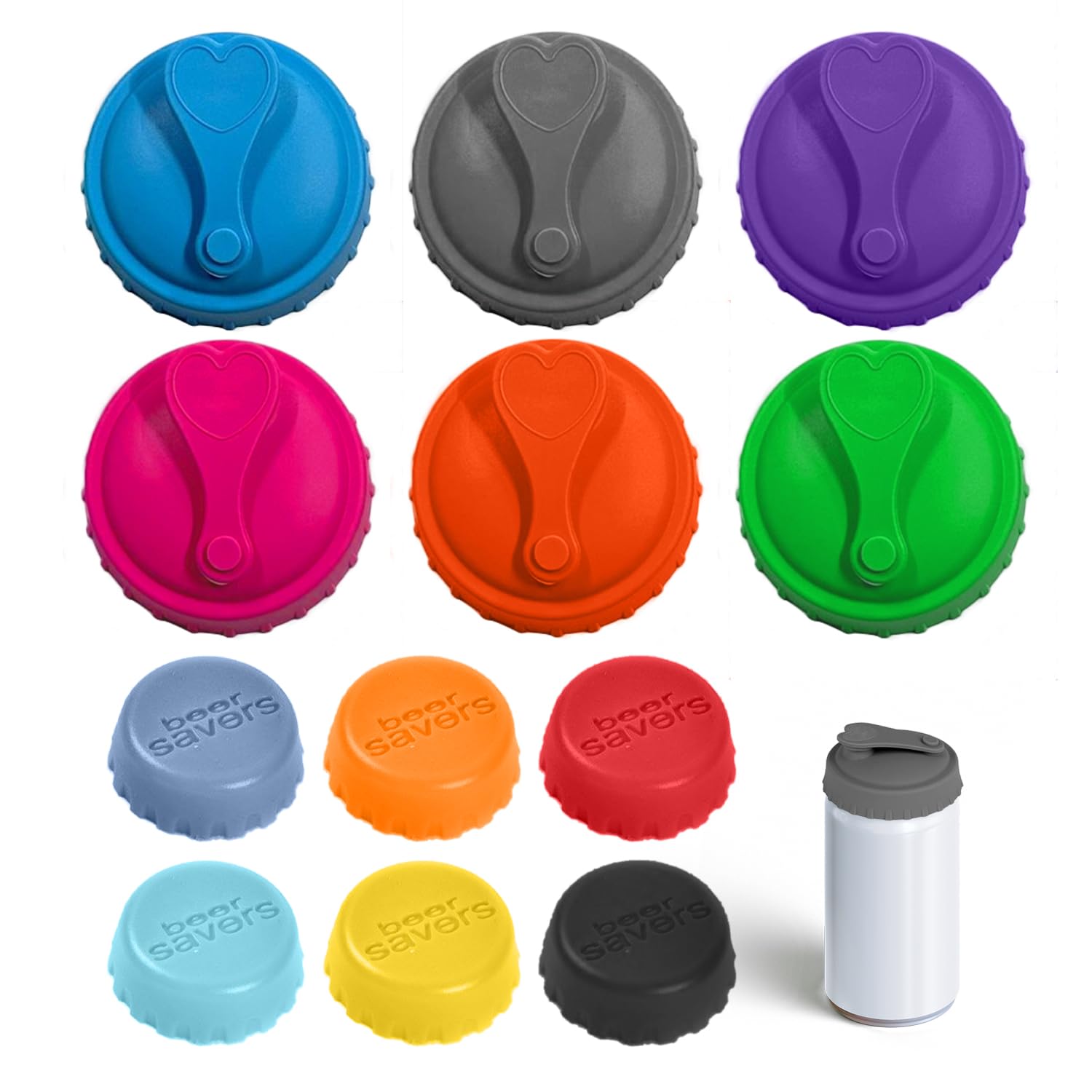 6 Silicone Lids for Coke & Soda Cans - Anti-Spill, Sealed, 6-Piece Set