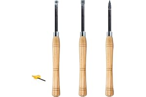 Akylin 3Pcs Ergonomic Carbide Insert Wood Turning Tools Set,Lathe Rougher Finisher,Insert Diamond Shape,Round and Square,for Beginning and Advanced Woodturners