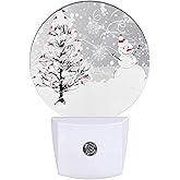 EKOBLA Snowman Night Light Winter Snowflakes Cardinals on Snowy Christmas Tree Plug-in Nightlights with Dusk to Dawn Sensor 0.5W LED Lighting for Men Women Boys Girls Holiday Gifts