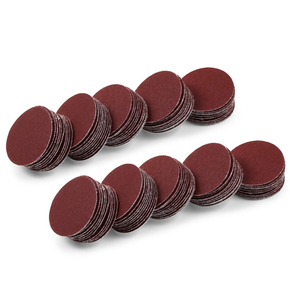 SPEEDWOX Hook and Loop Sanding Discs 100pcs 1 Inches 320 Grit Sandpaper for Wood Drill Grinder Rotary Tools No Hole