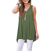 WNEEDU Women's Summer Sleeveless V Neck Tunic Casual T-Shirt Tank Tops Blouse