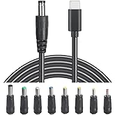 HSZJsto USB C to DC 5.5mm x 2.1mm Power Cable Cord, USB C Input to DC 12V Out Charging Cable, Work with PD Charger and PD Power Bank, Output DC 12V 3A MAX 36W