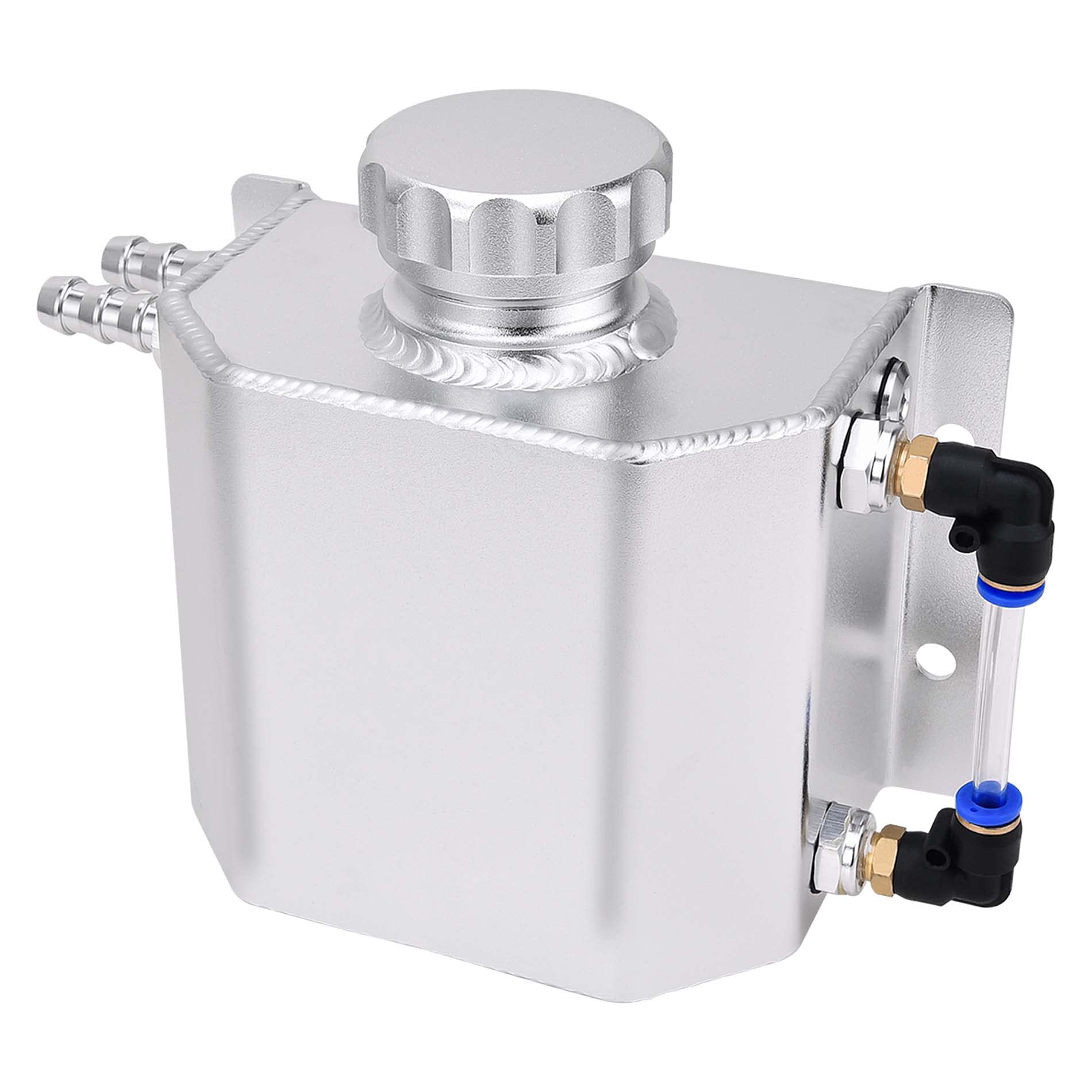EVIL ENERGY 800ml Aluminum Coolant Overflow Tank - Universal Black Radiator Reservoir