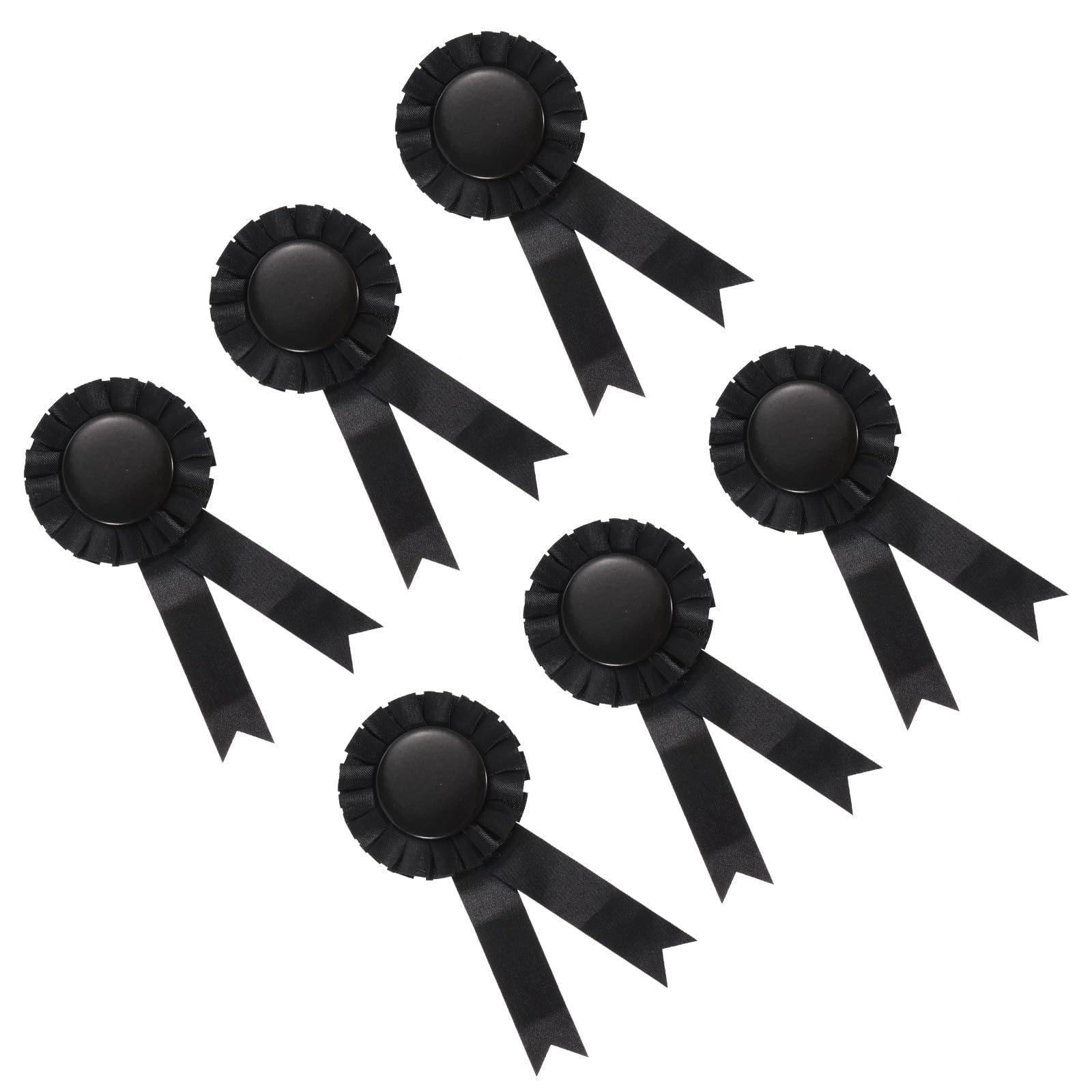 YOKIVE 6 Pcs Blank Award Ribbon, Winner Ribbons with Pin | Recognition Ribbon Great for Home Study Wedding, Competition, Black