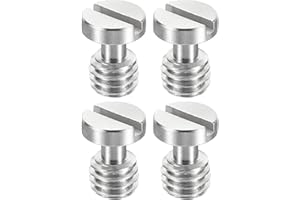 PATIKIL 3/8"-16 Thread 16mm Length Camera Quick Release Screw Tripod Screw, 4 Pack Stainless Steel Flat Slot Screws for DSLR 