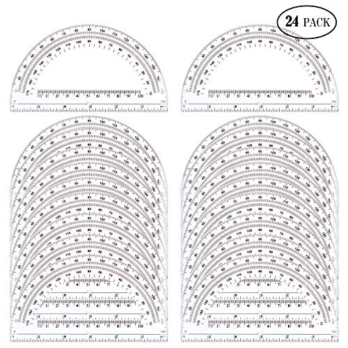 Buy 24 Pack Protractors Esee Plastic Protractor for School Teachers and Students, 6 Inch Math