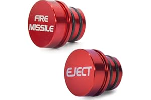 GEEWATOM FIRE Missile+Eject Billet Aluminum Cigarette Lighter Plug Cover - Fits All Vehicles with Standard 12 Volt Power Source