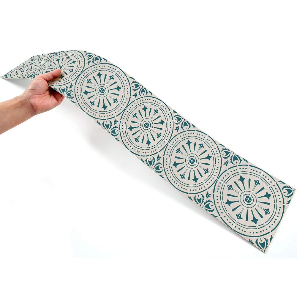 Vinyl Wall Tiles - Sticky Back Sticker, Non-Slip Floor Tiles Decals for Kitchen, Bathroom, Living Room - Self-Adhesive Peel and Stick PVC Floor Sticker DIY Home Décor - 36.02" X 6.1" X 7 Pcs Set