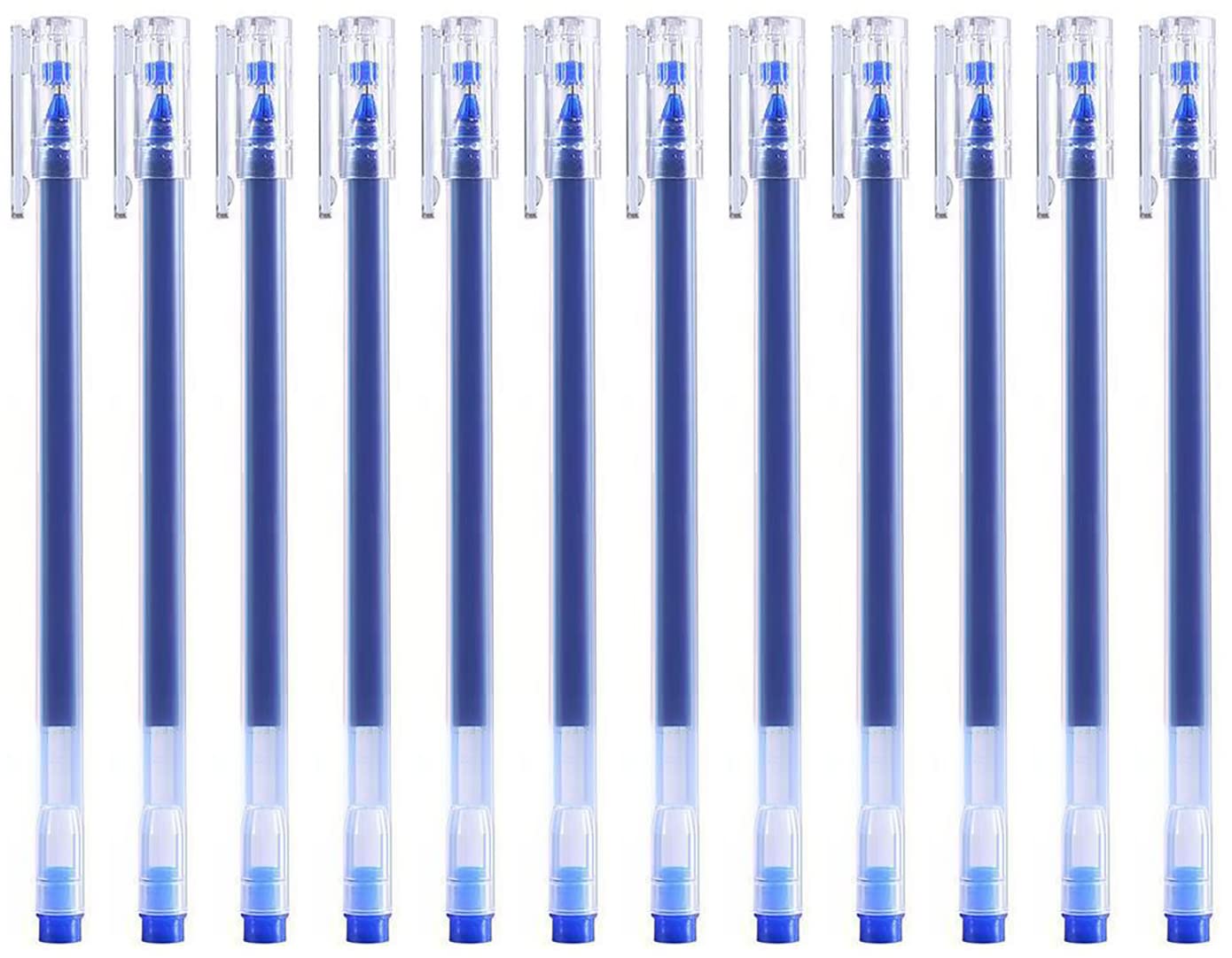 Gullor Slender Gel Ink Rollerball Pen, Quick Drying Ink Pens Fine Point, Office School Stationery Supplies, Blue Ink, 24 Pieces