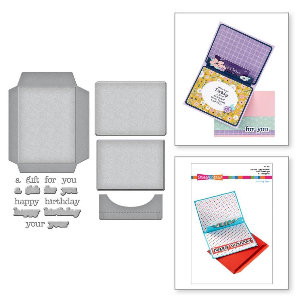 Spellbinders S7-247 A2 Gift Card Holder and Envelope Etched Dies from The All The Sentiments Collection by Stampendous
