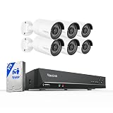 REOLINK 8CH 5MP Home Security Camera System, 6pcs Wired Outdoor PoE IP Cameras with Person/Vehicle/Pet Detection, 4K/8MP 8CH NVR with 2TB HDD for 24-7 Recording, RLK8-410B6-5MP