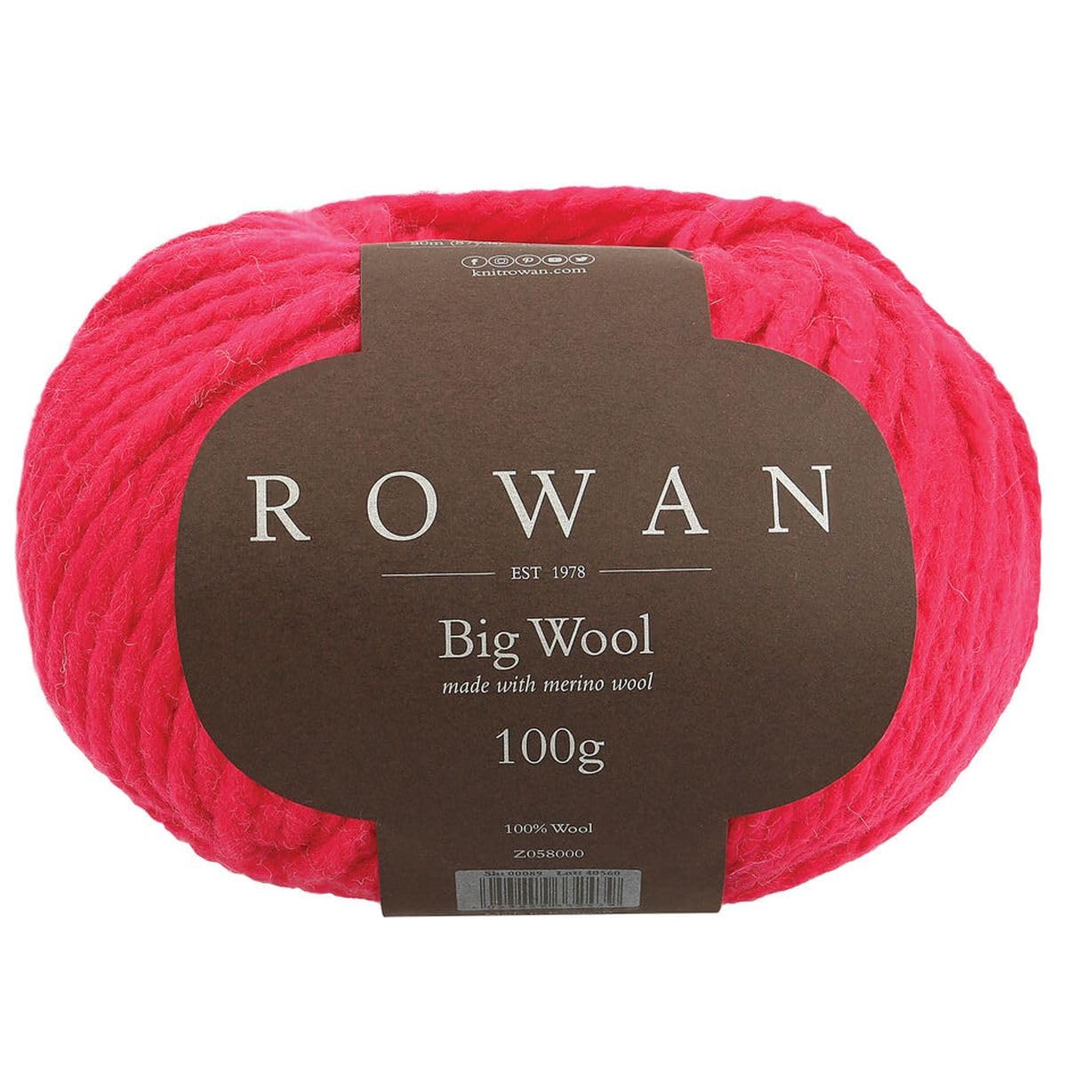Rowan Big Wool Cerise 100% Wool Yarn - 100g — image 1