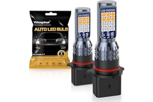 NHHEO PSX26W 12278 LED Fog Light Bulb, 6000K Dual Color Amber&Blue 24SMD 3030 Chips Fog High Bright Lamp/DRL Replacement H28W PWY26W(2pcs)