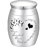 1.57 Inches Small Keepsake Urn for Human Ashes Stainless Steel Mini Urn Heart Small Ash Urn Tiny Ashes Holder Decorative Funeral Urn