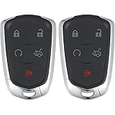 X AUTOHAUX 2pcs 315MHz HYQ2AB 5 Button Car Keyless Entry Remote Control Replacement Key Fob Proximity Smart Fob for Cadillac XTS CTS ATS
