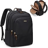 GOLF SUPAGS Backpack for Women Work College Travel Laptop Backpacks Multi-Functional Casual Daypack Teacher Nurse Everyday Bags Fits 15.6 Inch Notebook (Black)