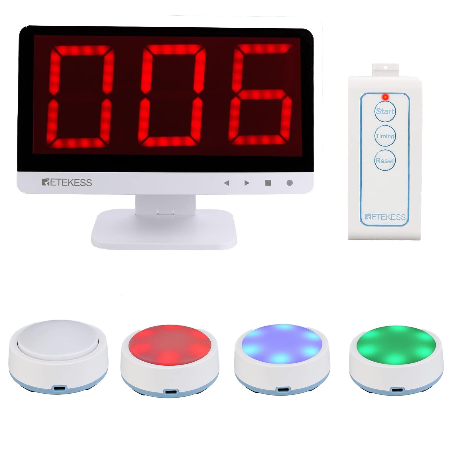 Photo 1 of Retekess TM101 Jeopardy Buzzers,Buzzers for Trivia Games,Add Up to 32 Buttons,262ft, Game Show Buzzers for Classroom,Family Feud Adult Trivia Game Night,Back to School