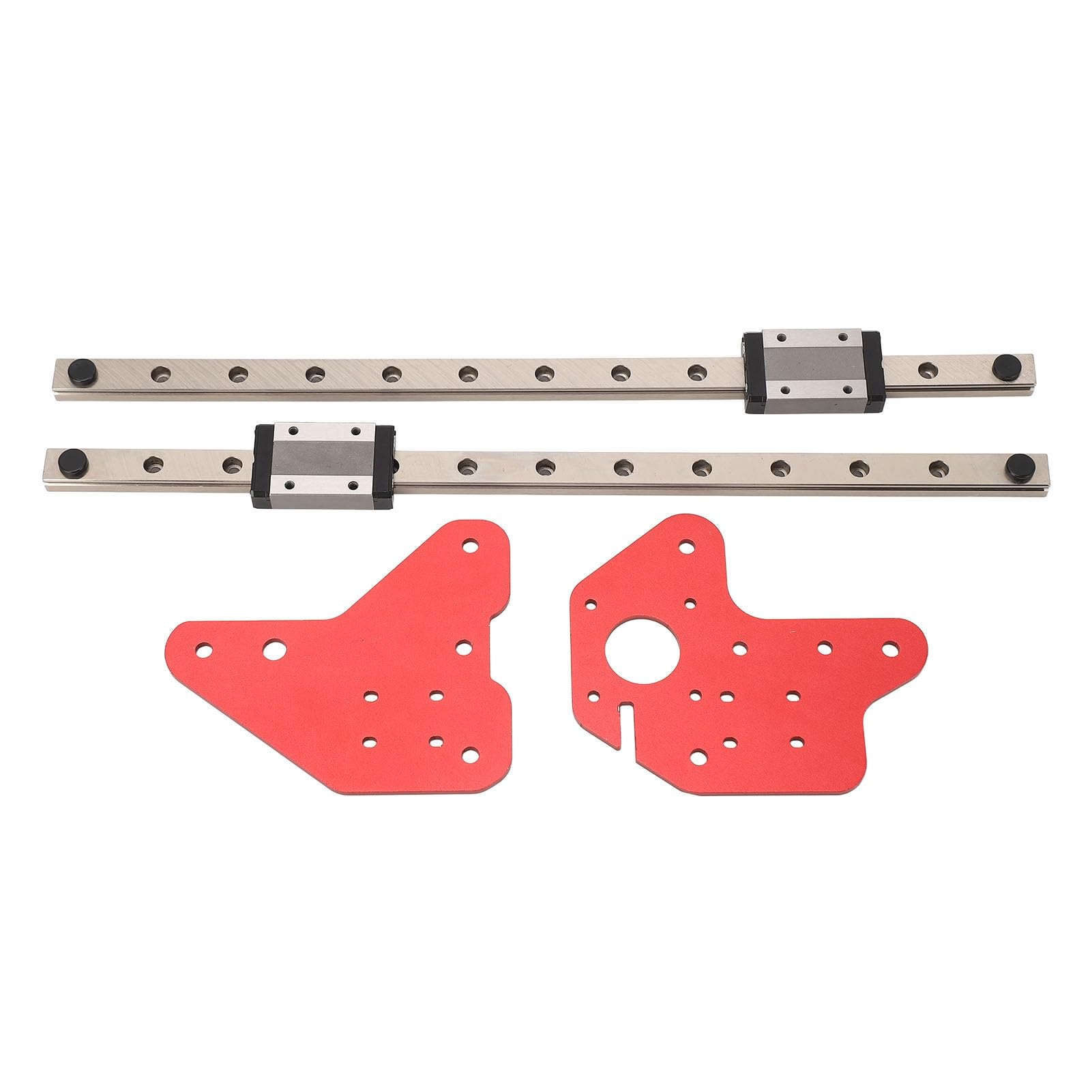 2Pcs Linear Rail Guide, Double Z‑Axis Kit, 2 x Red Mounting Plate+6 x Red Gasket+53 x Screw +34 x Nut+2 x Wrench, Double Z‑Axis Kit, for Ender-3/Ender-3pro/Ender-3 V2/CR-10/CR/10S