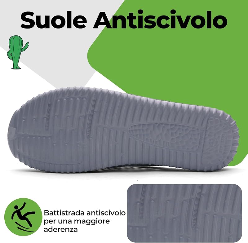 Unisex Zoccoli Ciabatte Scarpe da Spiaggia Grigio 41 EU
