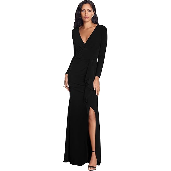 Amazon.com: Lauren Ralph Lauren Womens V Neck Long Evening Dress Navy 12 :  Clothing, Shoes & Jewelry