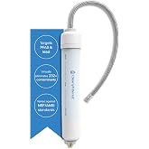 Clearly Filtered Inline Water Filter for Refrigerator, Ice Maker Water Line | Targets up to 232+ Contaminants, Reduces Fluoride, Lead, PFAS, Arsenic, Chlorine, 1/4 Inch Fitting, 365 Gallon
