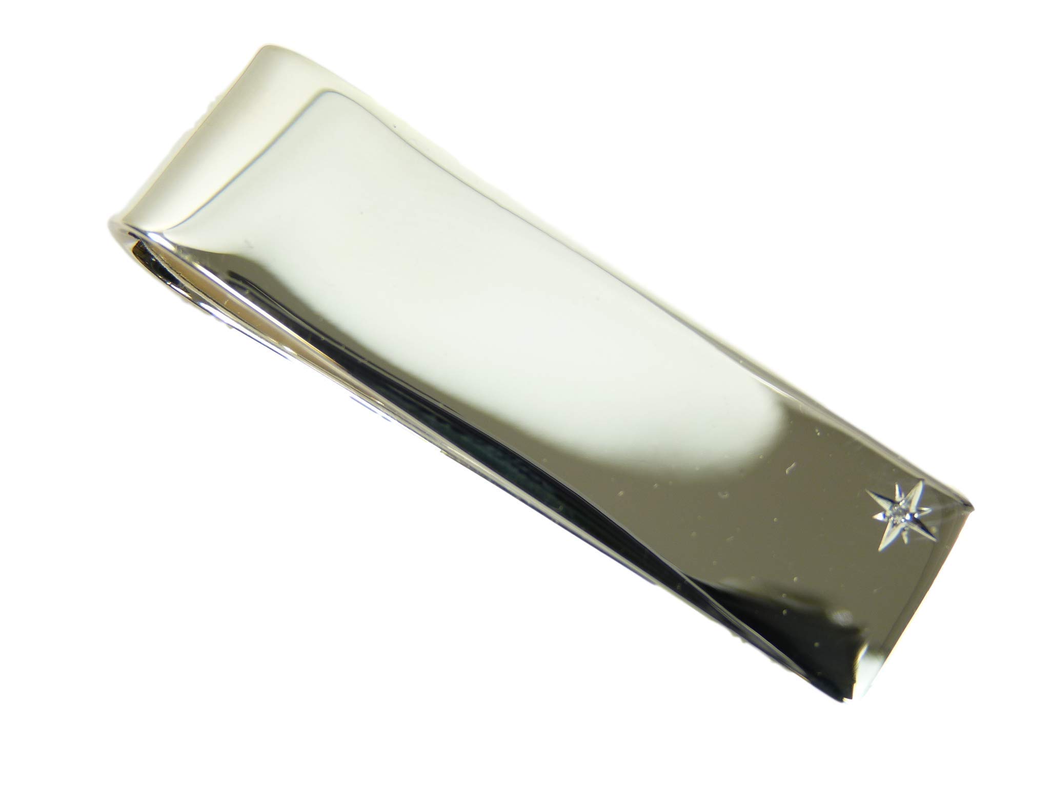 New Sterling Silver Money Clip with Diamond Boxed