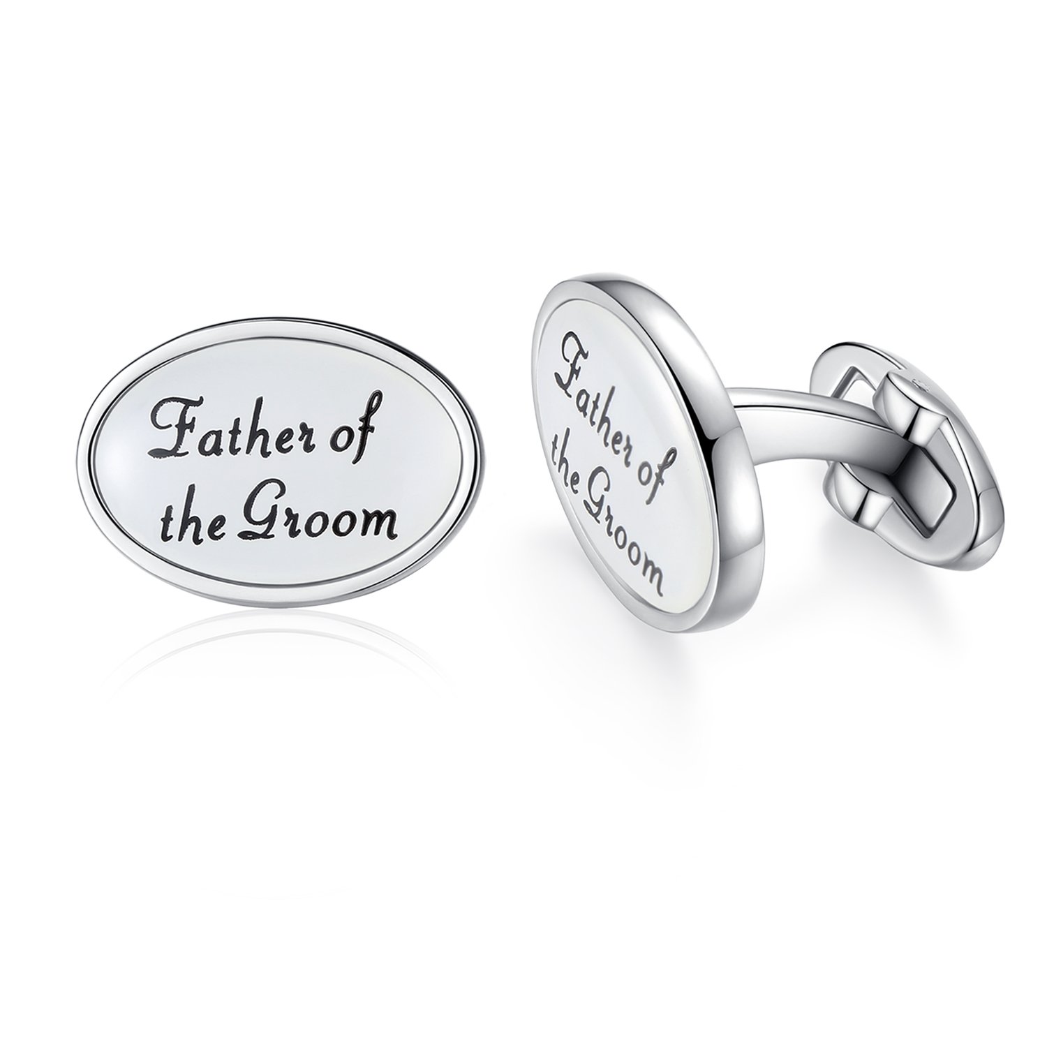 HONEY BEAR Oval Wedding Cufflinks for Mens Marriage Gift