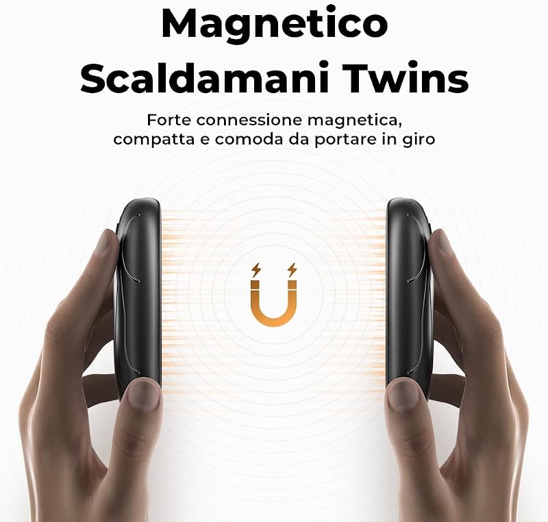 Scaldamani Elettrico 2 Pack, Scaldamani Ricaricabile Portatile 23H, Riscaldamento a 3 Livelli, Scalda Mani Tascabili, Adatto per Esterno, Golf, Campeggio — foto 6 di 8
