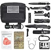 Gifts for Men Husband Dad Friend, Emergency Survival Kit 16 in 1, Upgrade Compact Survival Gear, Cool EDC Survival Tool for Cars, Camping, Hiking, Hunting, Fishing, Adventure Accessorie