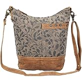 Myra Bag Bucket Bags for Women - Canvas Bucket Purse with Genuine Leather Detailing, Medium Size Boho Purses for Women