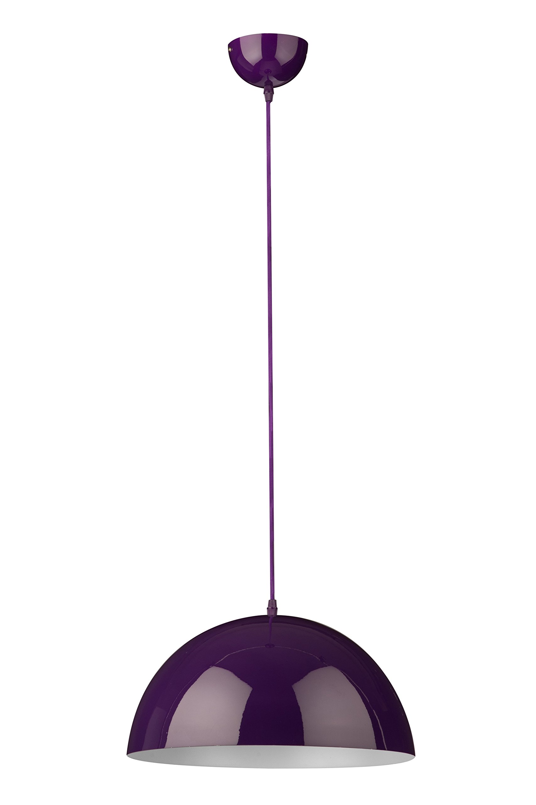 Premier Housewares E27 Edison Screw 60 W Mars Pendant Light - Purple