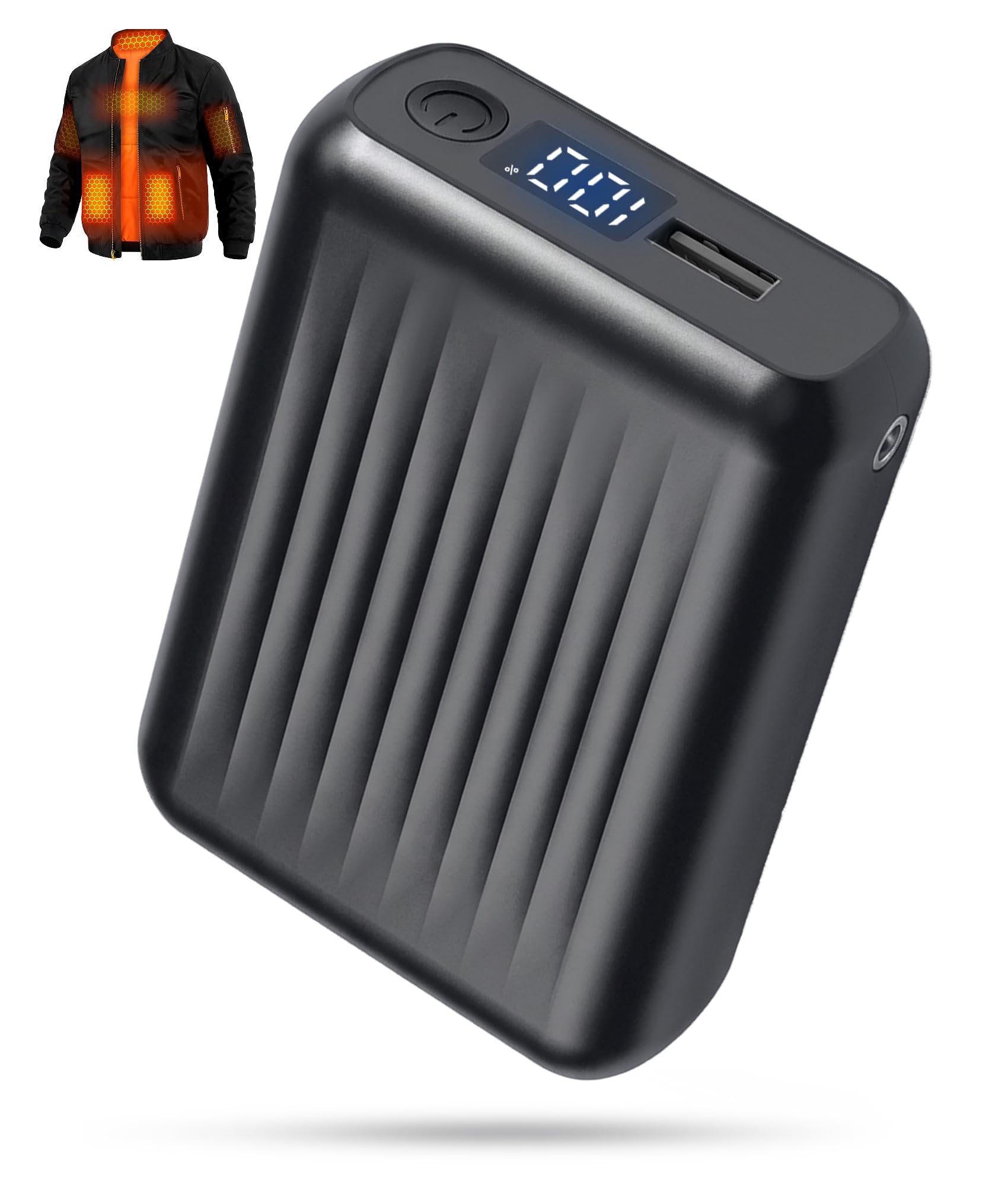 View 1 of **MISSING PARTS**HIMONI 12V/5V 2A/3A 18400mAh Heated Jacket Battery Pack for SOLJIKYE, Genovega, Wulcea, Portable Power Bank for Heated Blanket,Jackets, Camping Chair, 5V USB Heated Vest (NOT for DC 7.4V)