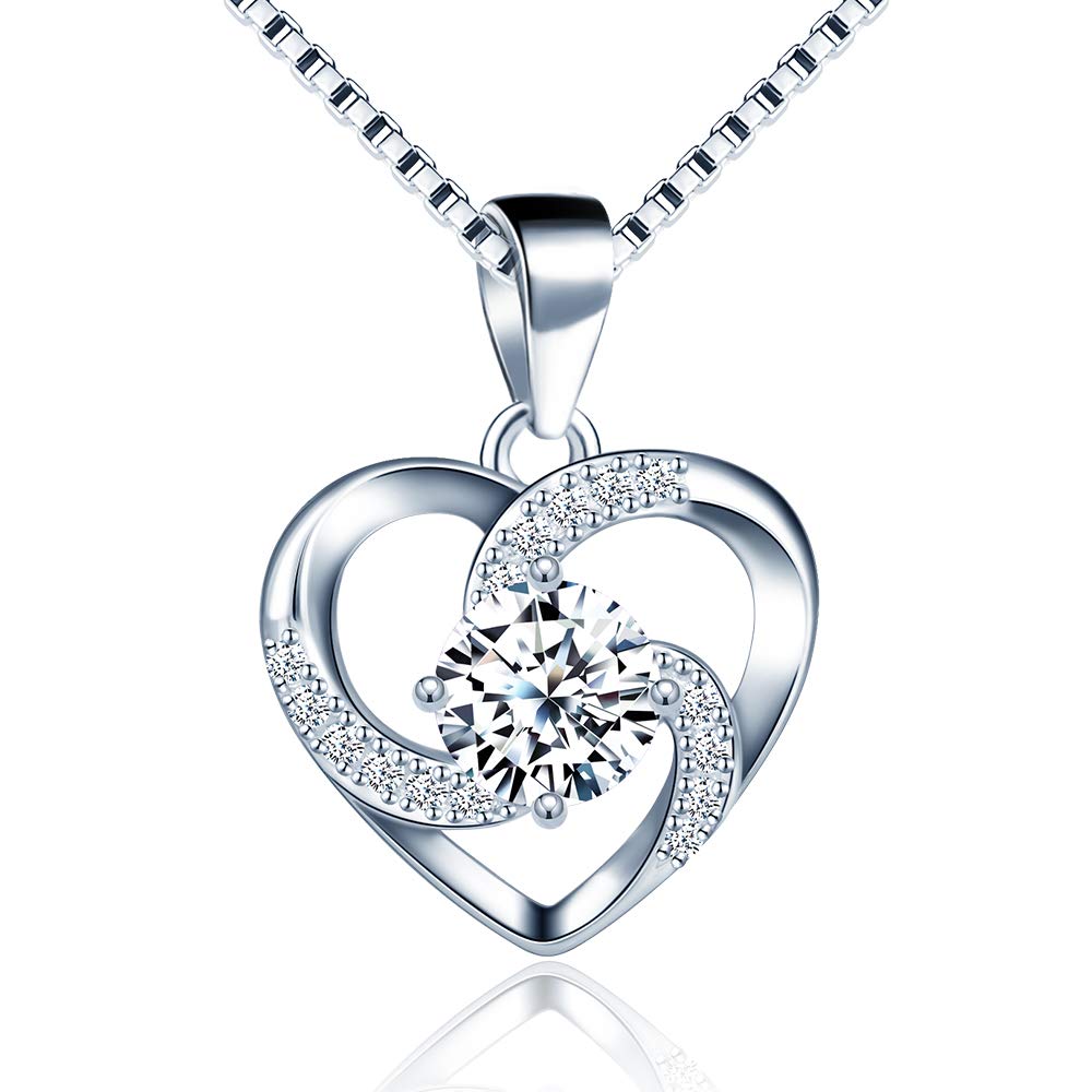 MicVivien Women Necklace 925 Sterling Silver “Eternal Love” Pendant Necklaces with 18inch Box Chain ★Best Gift for Women Girls !