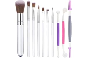Cangfort 10 Pieces Cake Baking Brushes, DIY Cake Decorating Tool Set, Chocolate Sugar Cookie Decoration Brushes Set Cookie De