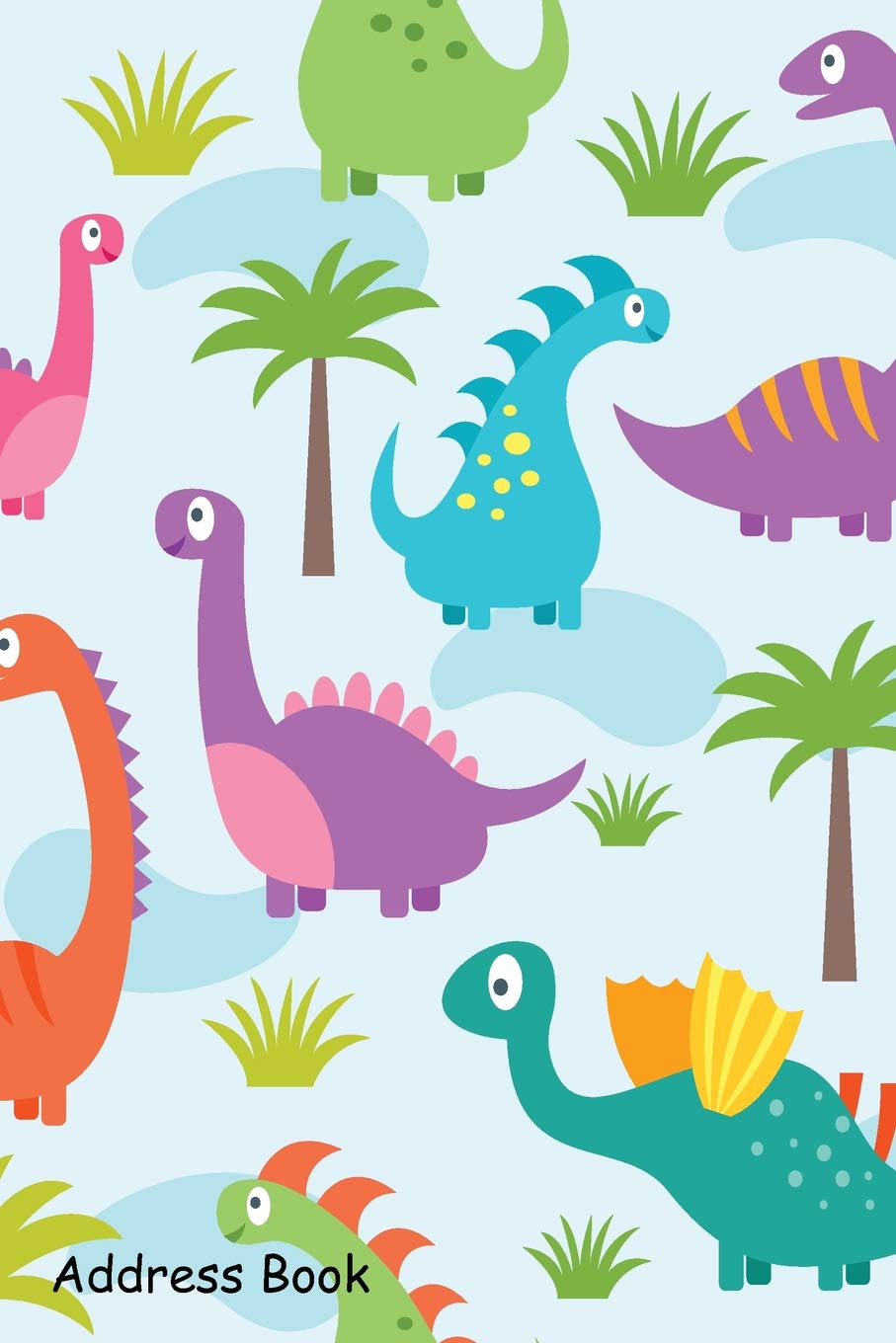 Address Book: For Contacts, Addresses, Phone, Email, Note,Emergency Contacts,Alphabetical Index With Blue Dinosaurs Pattern