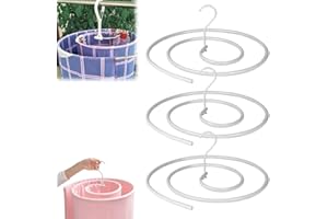 NDFPTU Spiral Drying Rack, Stainless Steel Spiral Drying Mount Laundry, Quilt Blanket Hanger, Space Saving Metal Hangers for Bedspreads Mattresses Sofa Covers Capes for Indoor & Outdoor Use(White,3pcs)