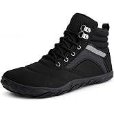 Womens Mens Winter Barefoot Boots Warm Minimalist Wide Toe Box Snow Boots Zero Drop Sole Outdoor Water Resistant Ankle Booties