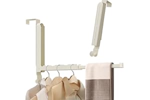 sunoyar 2Pcs Over The Door Hooks Hanger Foldable, Portable The Door Hanger for Travel, Wall Mounted Over The Door Drying Rack