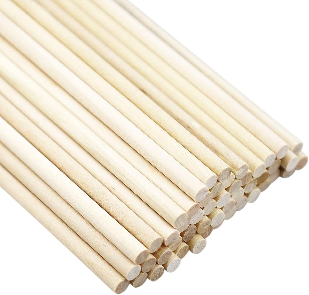 SZCXDKJ 50 Pack Unfinished Wood Dowels 250mm x 5mm for Crafts DIY
