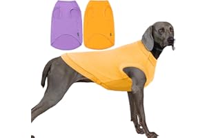 Sychien Dog Blank Cotton Shirts,Plain Dogs Large Big Clothes,Yellow & Purple XXXL