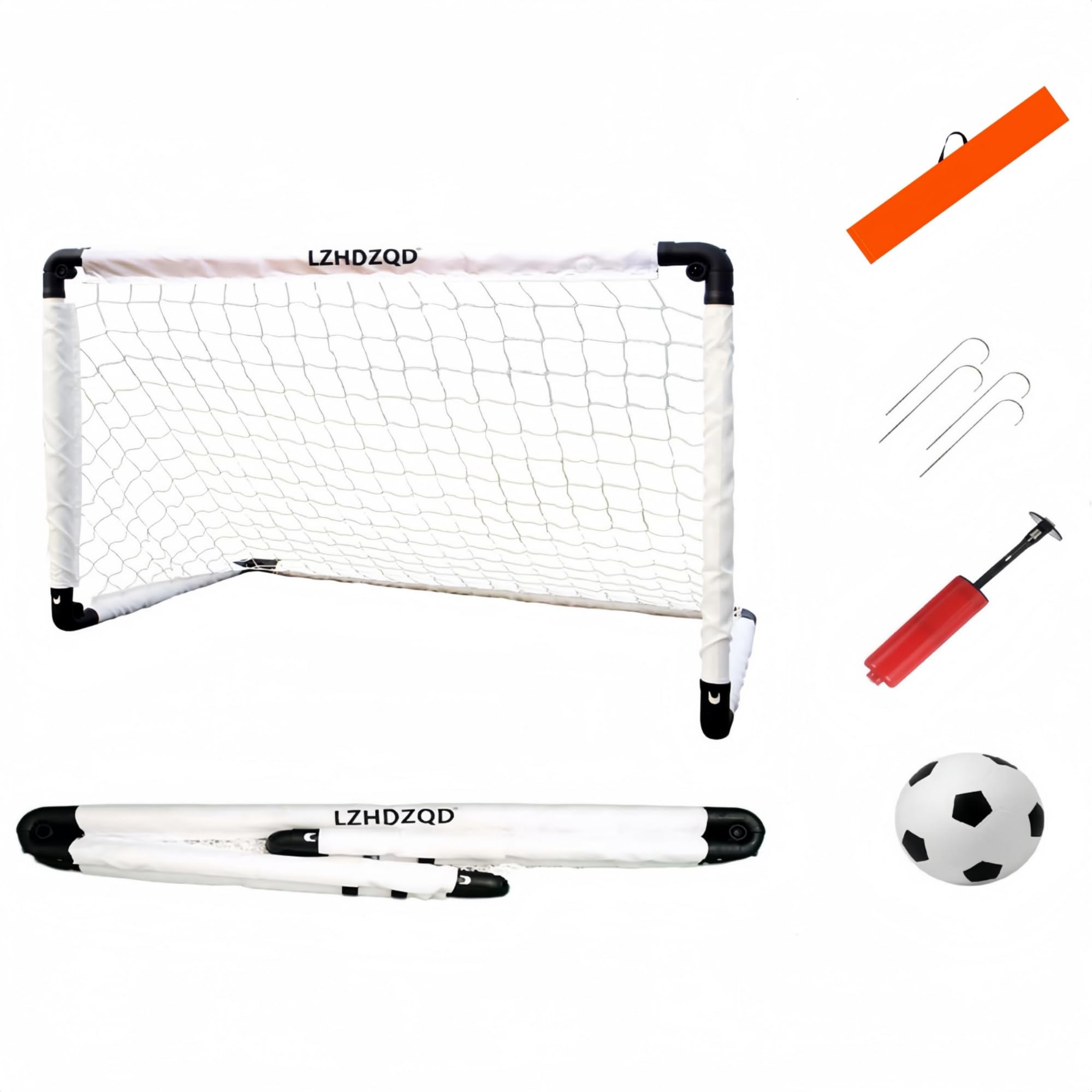 LZHDZQD Football Goal, Kids Portable Foldable Football Goals for the Garden + Indoor + Outdoor, Children Toy Aged 3-7 for Halloween + Christmas + Birthday Gifts (Goal 45.27in x 31.49in + Ball 6.3in)