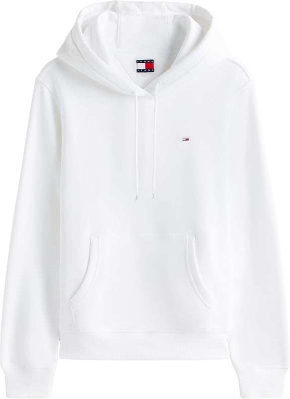 Damen Tjw Reg Flag Hoodie Dw0dw19958 Pullover-Kapuzenpulli, Weiß (White), M EU