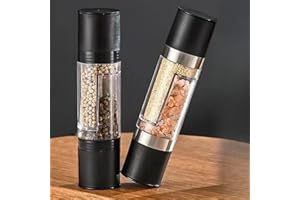 1pc 2-in-1 Salt Stainless Steel Pepper Sea Salt Grinder With Dual Head Manual Pepper Grinder Suitable For Rocking Bed Camping