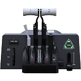 Honeycomb Bravo Throttle Quadrant Lite | Compact flight-simulation controls, parking brake &amp; trim wheel, four exchangeable levers, and LED status indicator