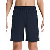 DEVOROPA Boys Athletic Shorts Lightweight Quick Dry Hiking Cargo Shorts with Zipper Pockets for Outdoor Running