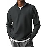 COOFANDY Men's Quarter Zip Mock Neck Pullover Sweater