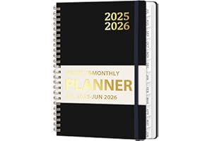 VALOME Daily Planner 2025-2026, July 2025 - June 2026 Planner, Hard Cover Calendar Planning Book with Tabs, Notes Pages, 6.3" x 8.4", Academic Weekly＆Monthly School Organizer for Students Teachers, Black