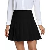 Urban CoCo Women's Pleated High Waist Solid School Uniform Skirt